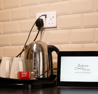 Standard Room kettle iPad and USB A & C Charger